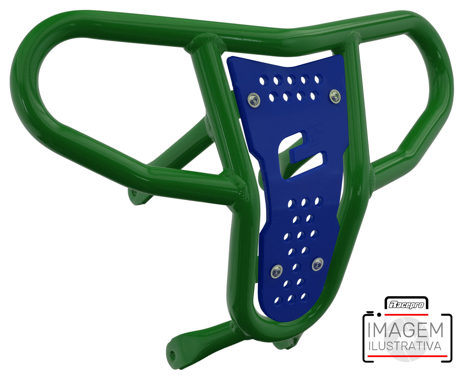 Crosspro - Front Bumper CR04 For Arctic Cat 400 DVX, Honda TRX 400, TRX 450, Honda TRX 400, Kawasaki KFX 400, Suzuki LT-Z 400-Green Tube / Blue Plate