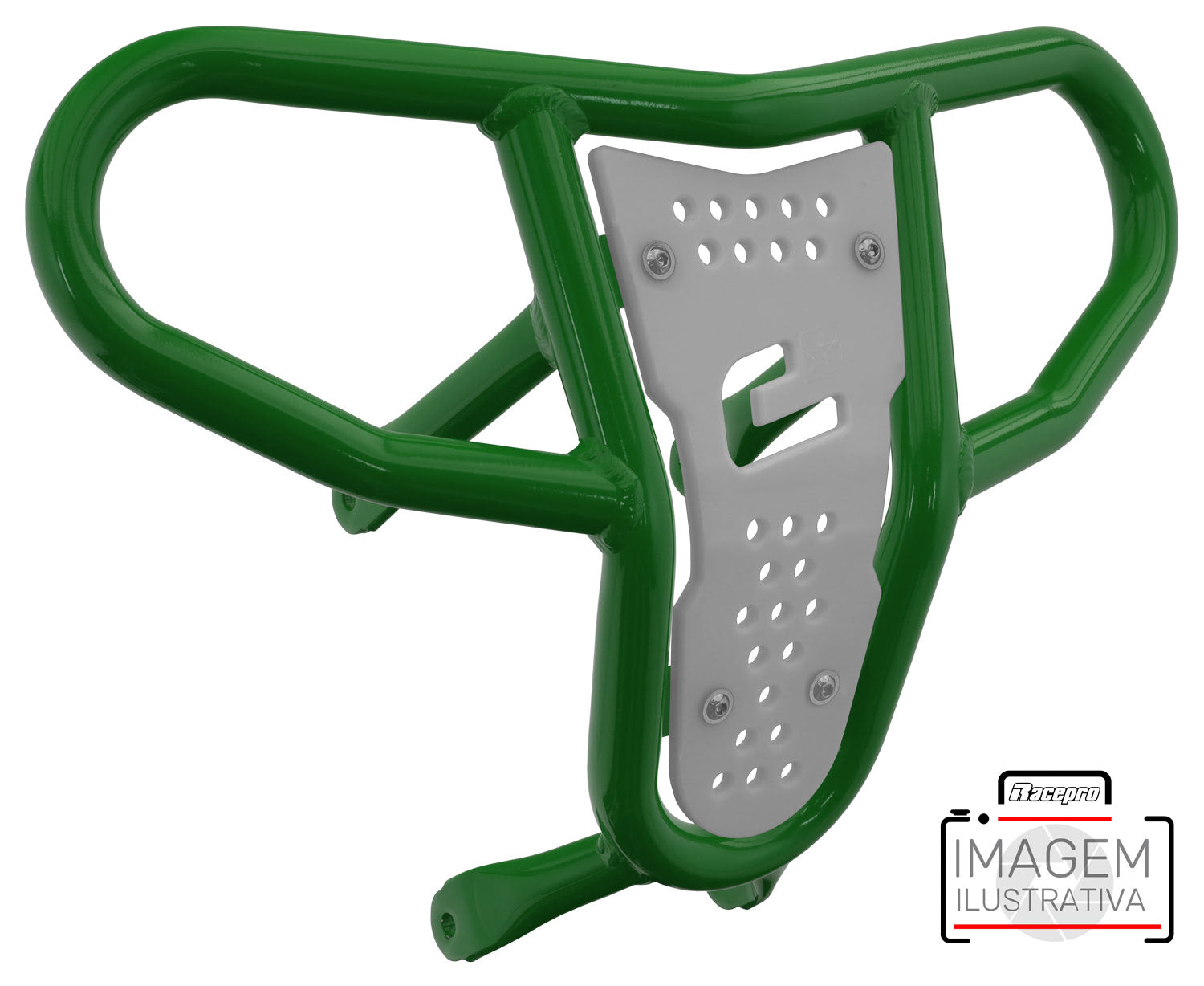 Crosspro - Front Bumper CR04 For 450 XC (ATV), 525 XC (ATV), KTM 450 SX (ATV), 505 SX (ATV)-Green Tube / White Plate