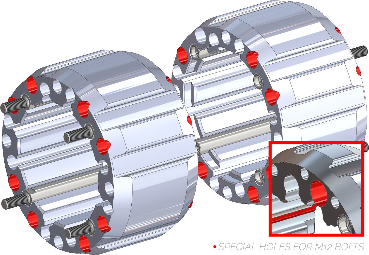 Crosspro - Wheel Spacers Hard Racing (Kit 2) for Can Am (BRP) Maverick 900, Polaris RZR 1000, RZR 900