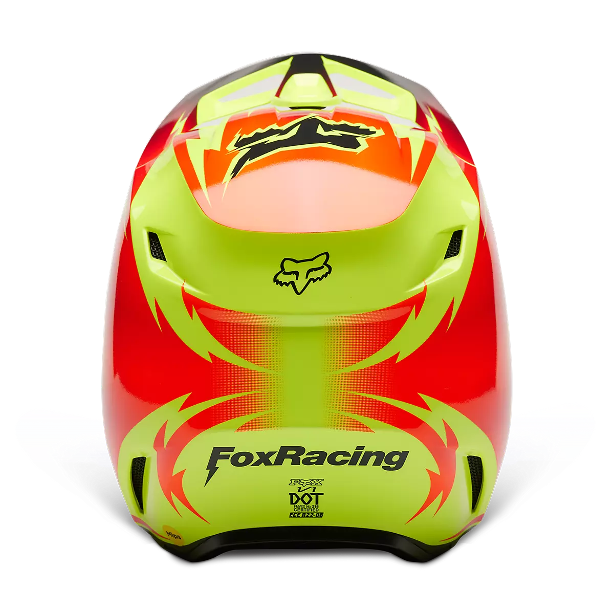 Fox Racing - YTH V1 Statk Helmet-Red/Yellow (30484-080)