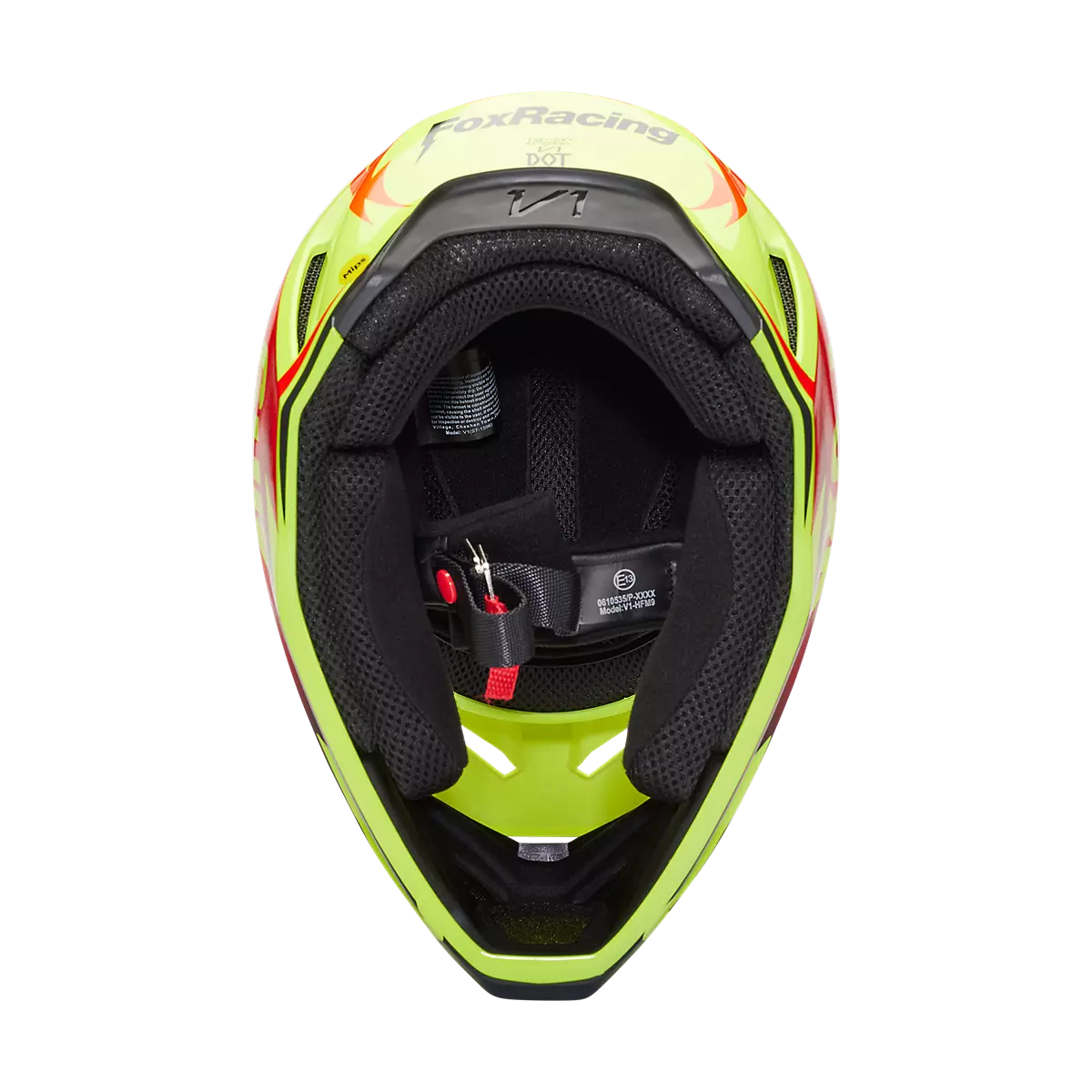 Fox Racing - YTH V1 Statk Helmet-Red/Yellow (30484-080)