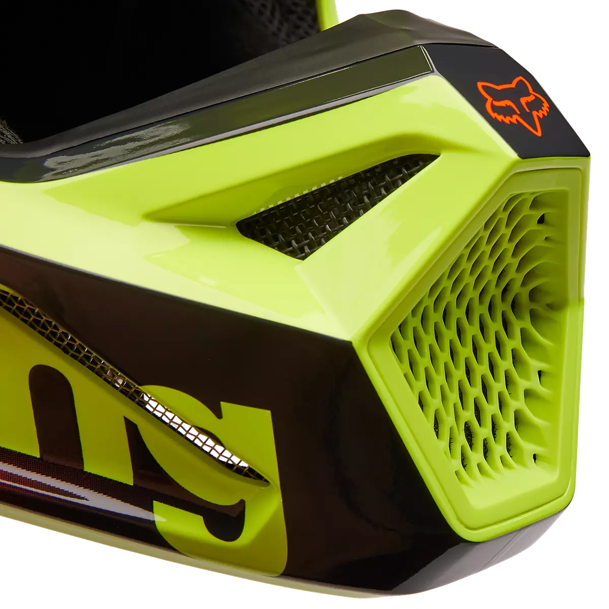 Fox Racing - YTH V1 Statk Helmet-Red/Yellow (30484-080)