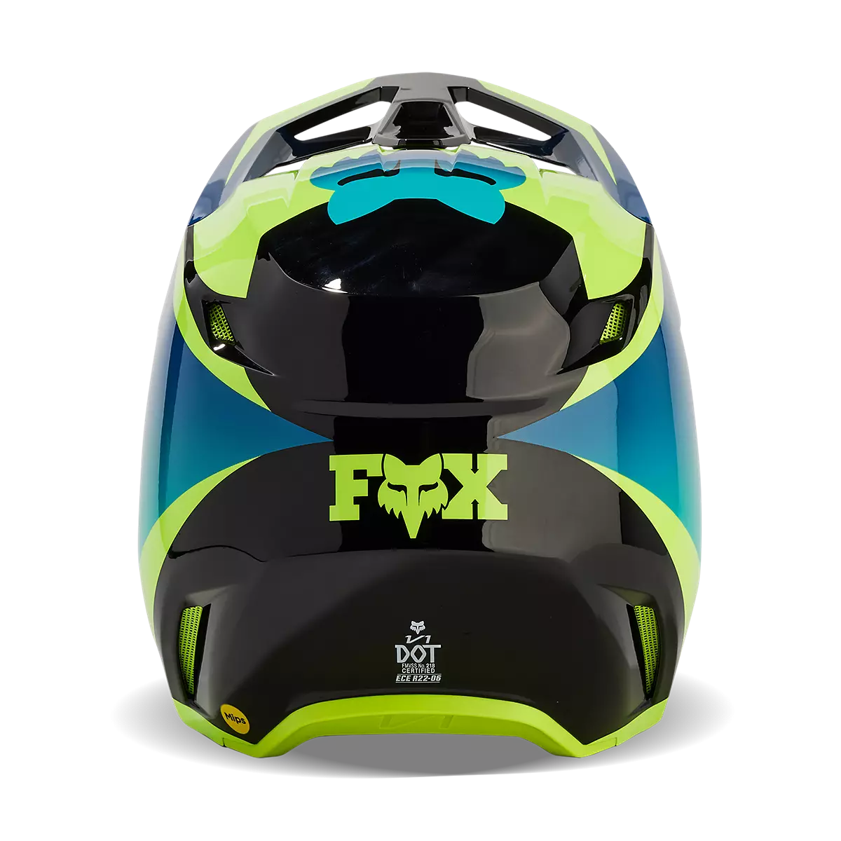 Fox Racing - V1 Streak Helmet-Black/Yellow (31371-019)