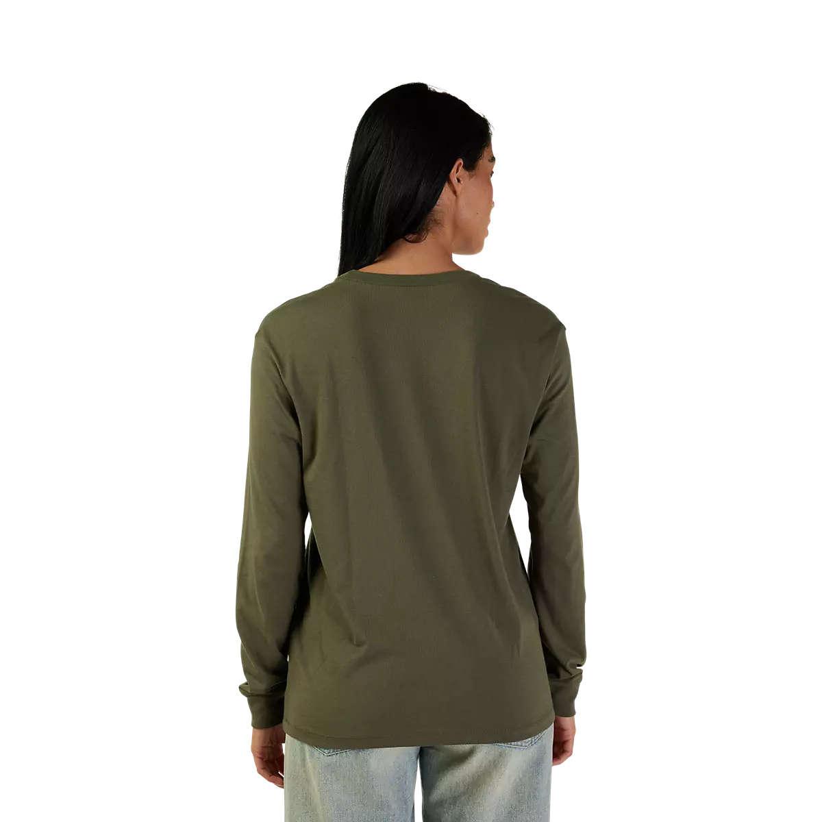 191972852541 31849-099XS W FOX HEAD LS TOP Olive Green