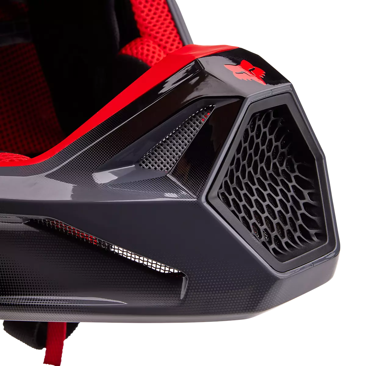 Fox Racing - V1 Interfere Helmet-Grey/Red (32044-037)