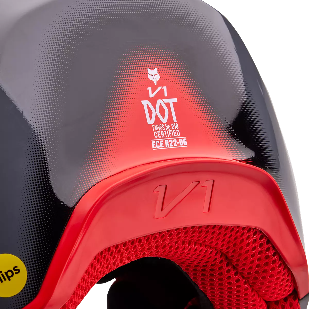 Fox Racing - V1 Interfere Helmet-Grey/Red (32044-037)