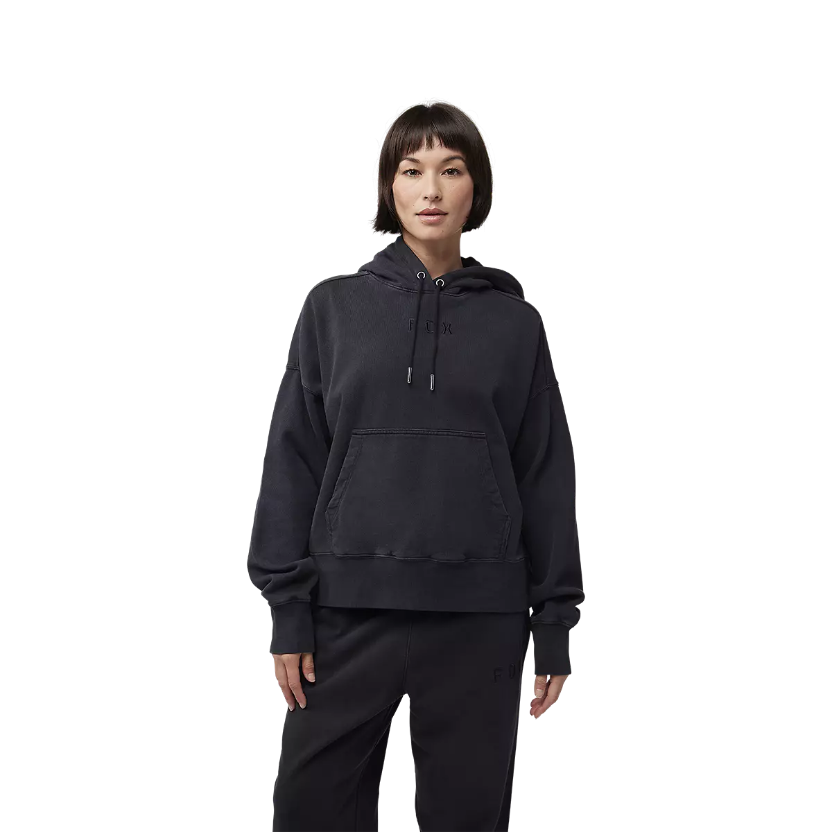Fox Racing - Womens Wordmark Oversized Pullover Hoodie-Black (32830-001)