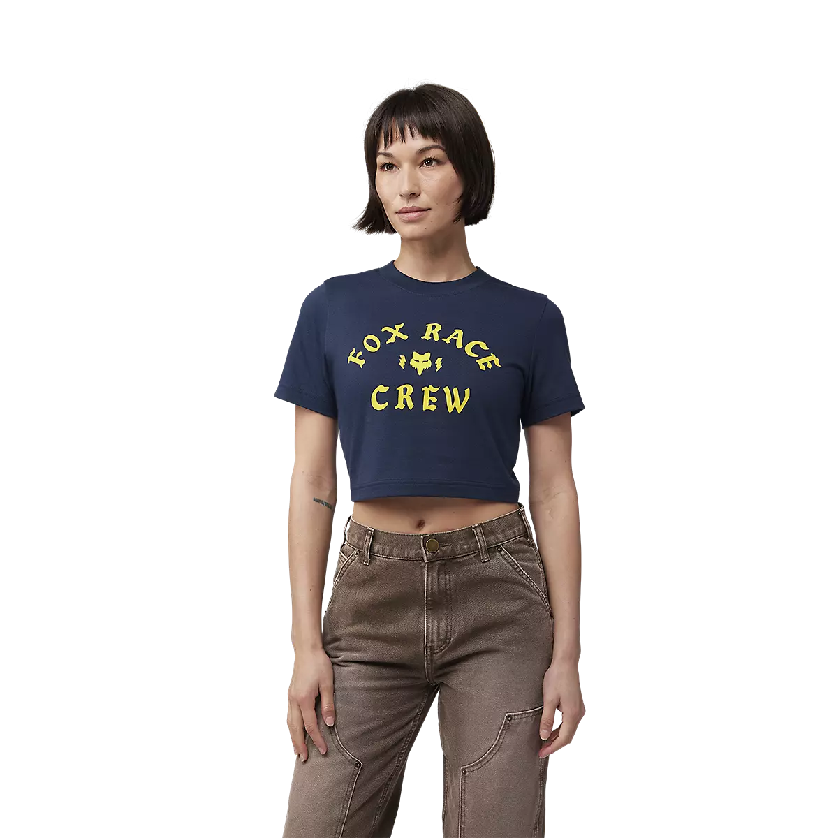 Fox Racing - Womens Race Crew Cropped Tee-Midnight (32834-329)