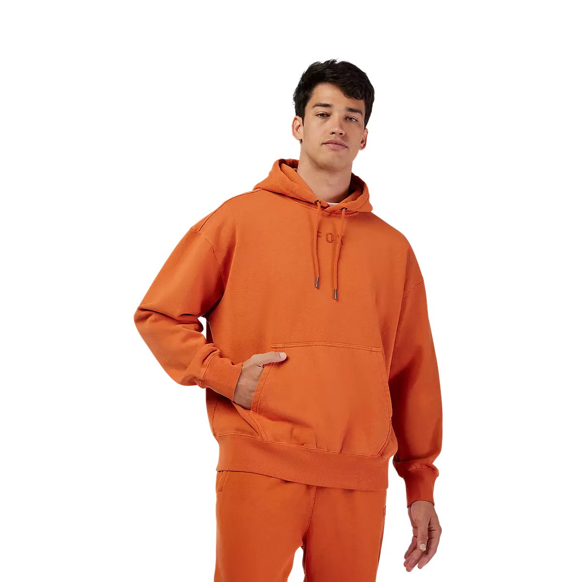 Fox Racing - Wordmark Oversized Pullover Hoodie-Medium Brown (32865-633)