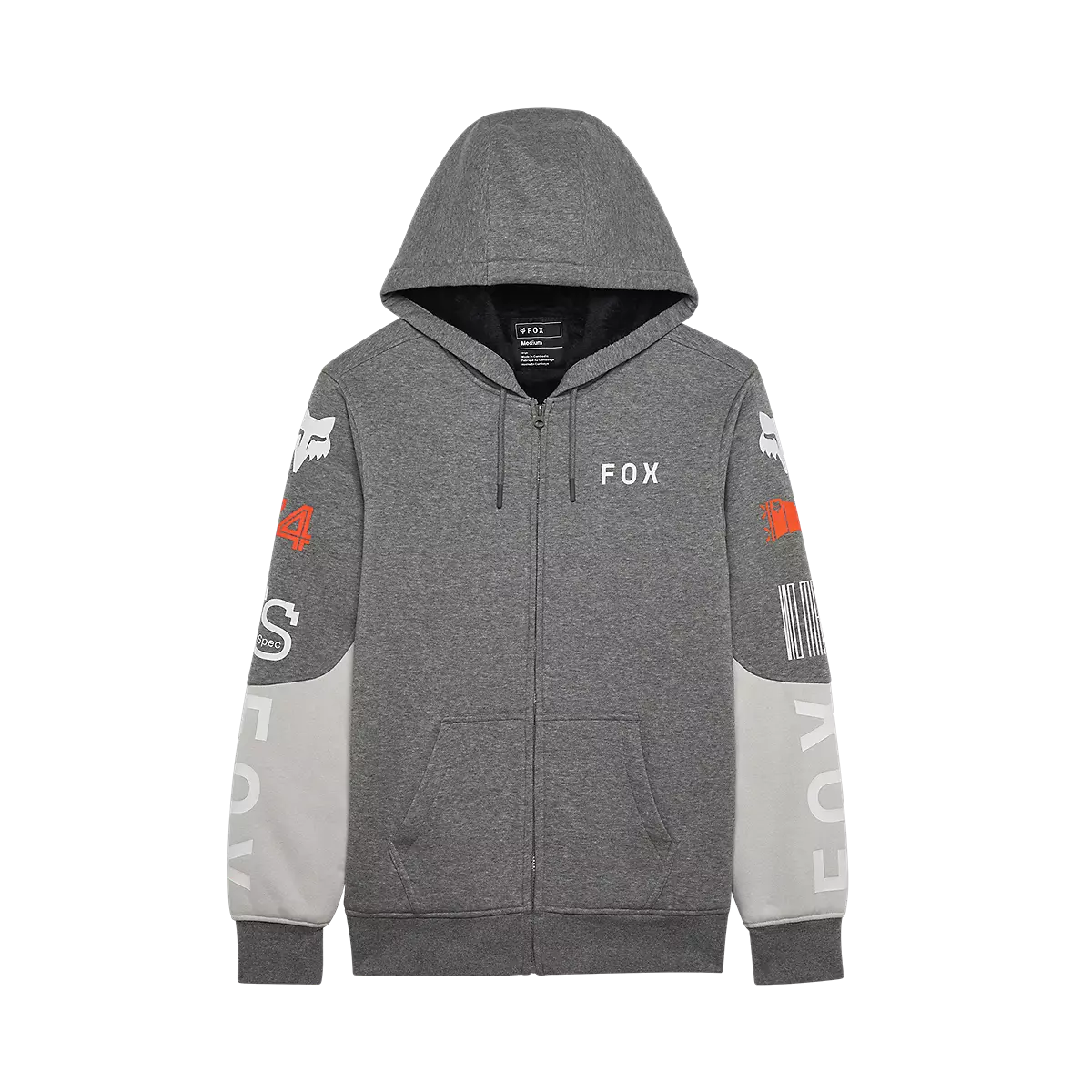 Fox Racing - Race Spec Blocked Sasquatch Zip Hoodie-Light Grey (32900-097)