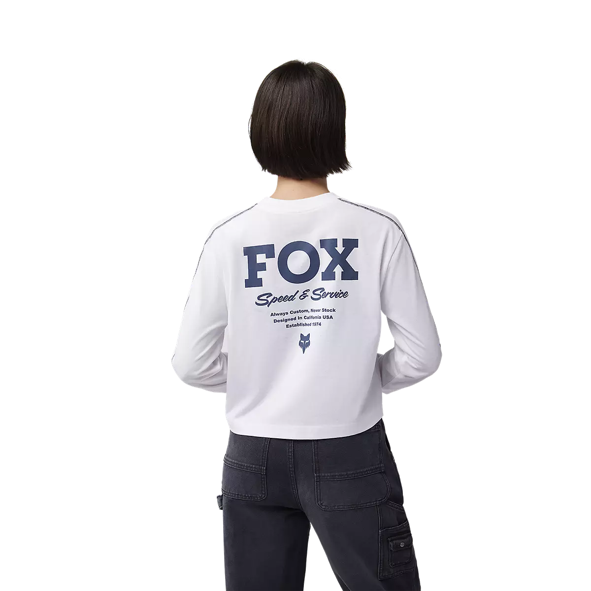 Fox Racing - Womens Speed & Service Long Sleeve Crop Tee-White (32910-008)
