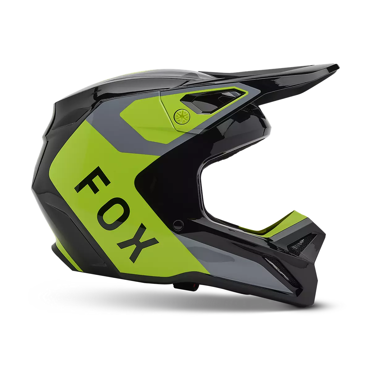 Fox Racing - Youth V1 Lean Helmet-Grey/Yellow (33046-086)