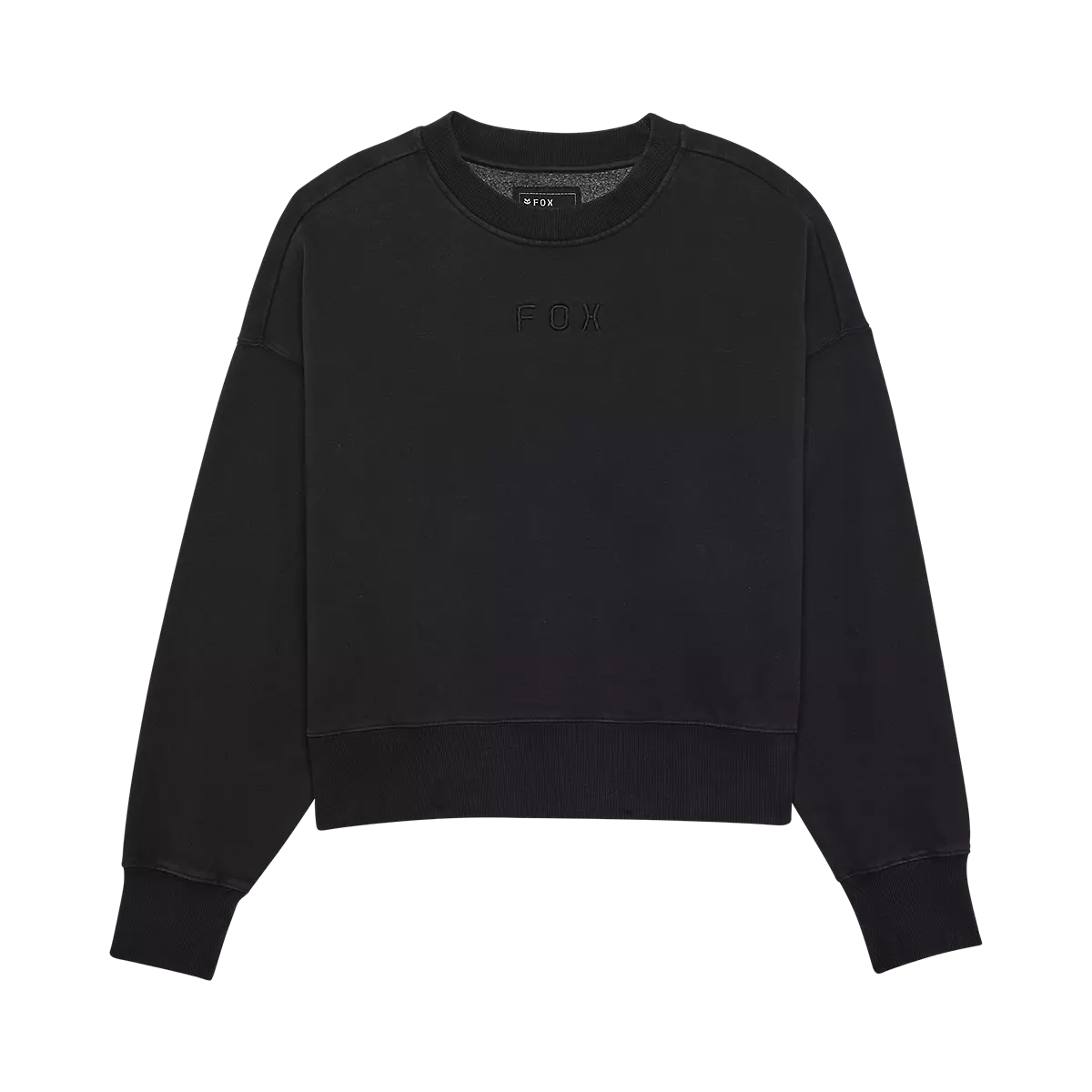 Fox Racing - Womens Wordmark Oversized Crew Pullover-Black (33140-001)