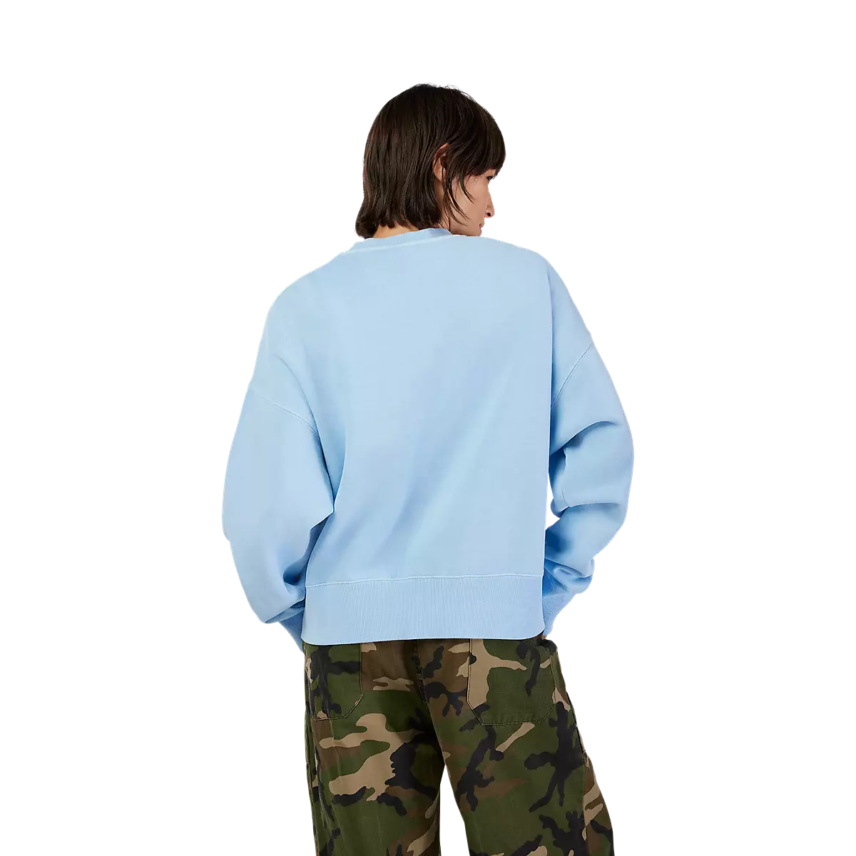Fox Racing - Womens Wordmark Oversized Crew Pullover-Cashmere Blue (33140-381)
