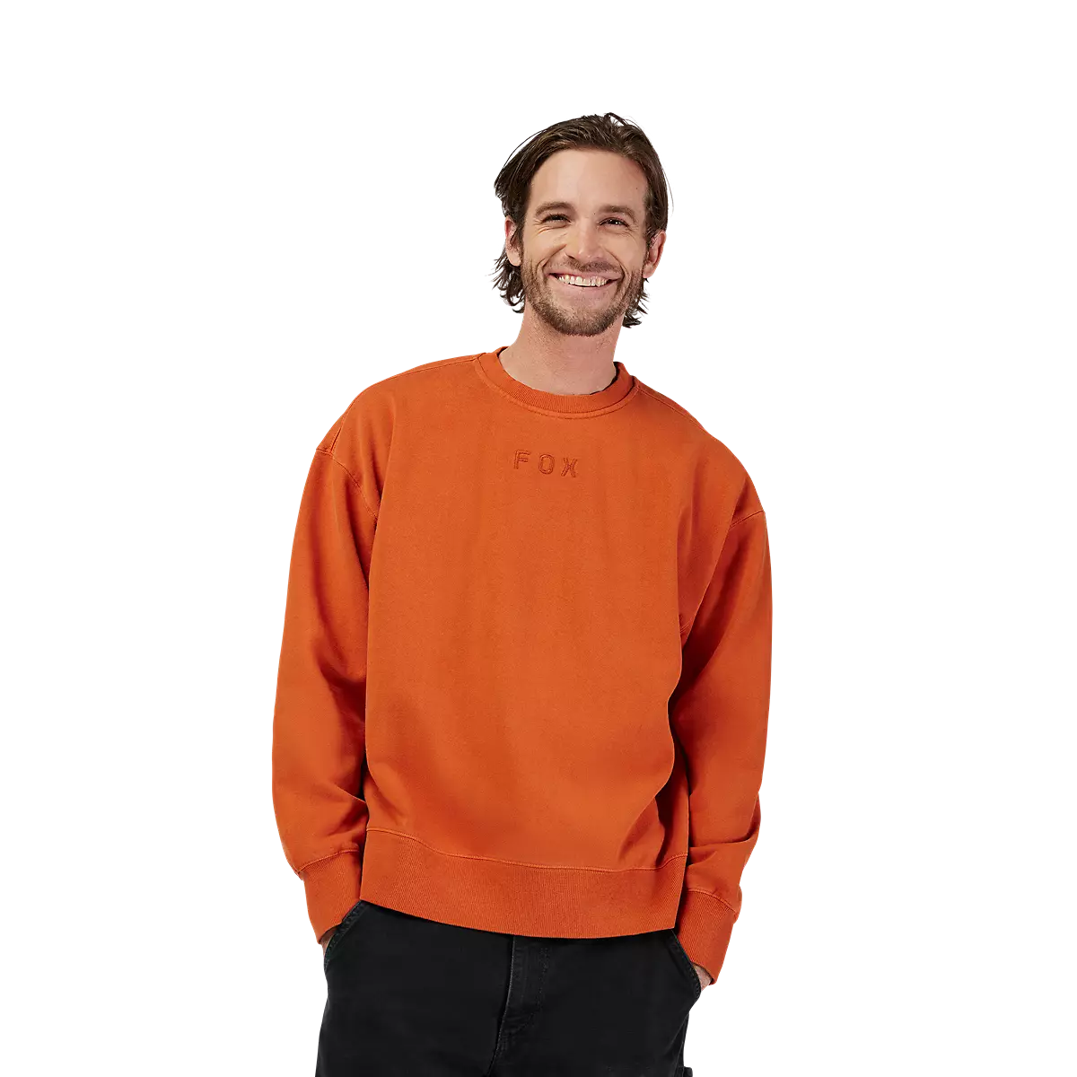 Fox Racing - Wordmark Oversized Crew Pullover-Medium Brown (33142-633)
