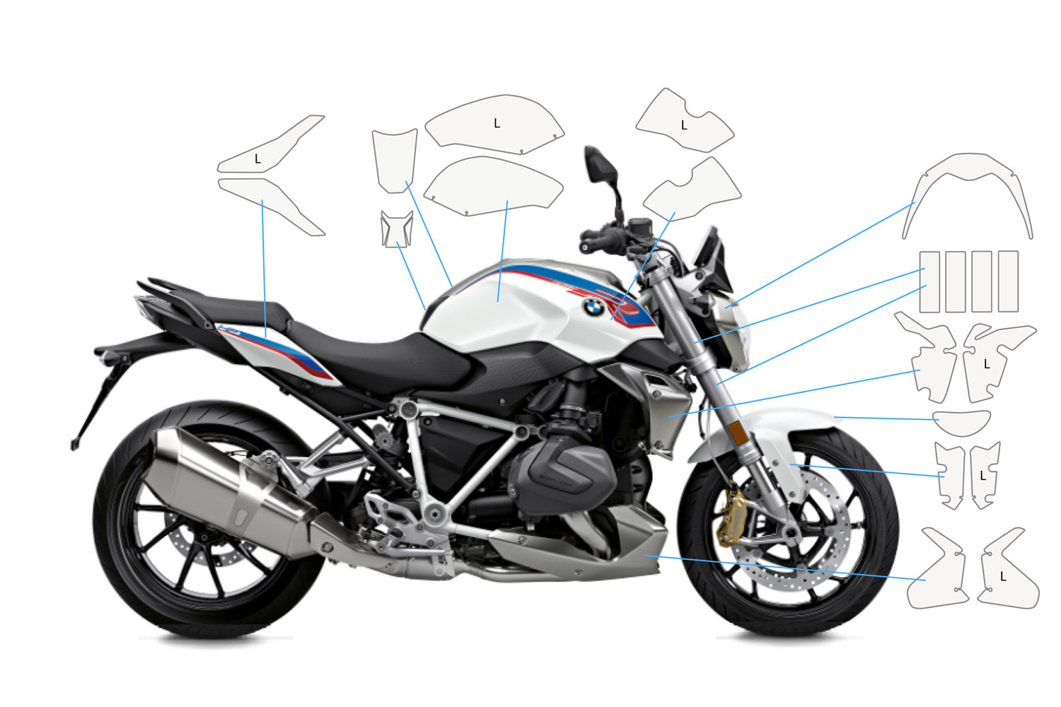 PremiumShield - Complete Paint Protection Set for R 1250 R (2019 - 2022)