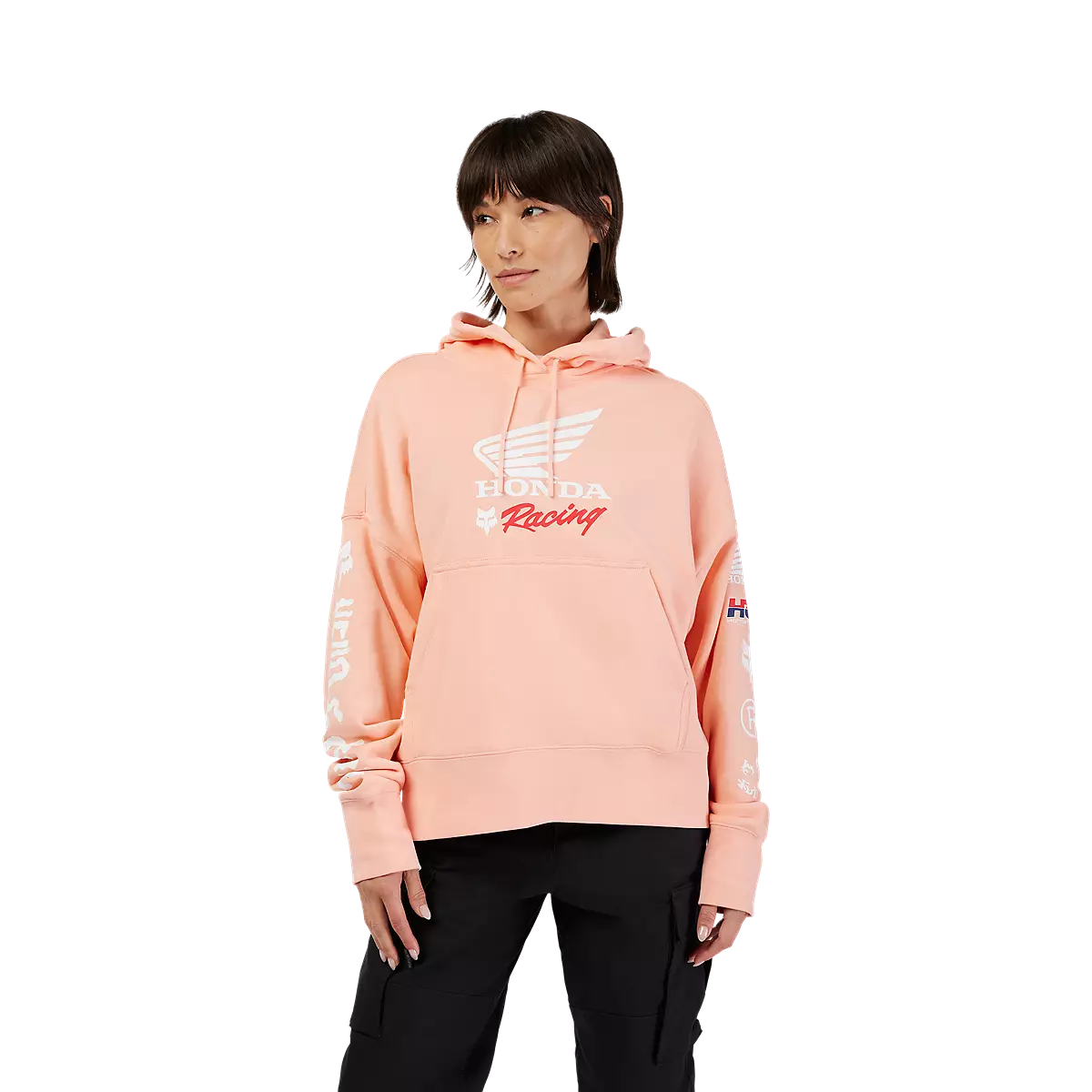 Fox Racing - Womens Fox X Honda Oversized Pullover Hoodie-Pale Pink (33574-273)