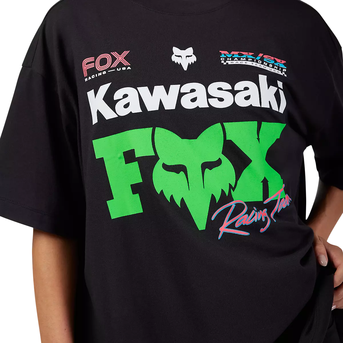 Fox Racing - Womens Fox X Kawasaki Oversized Short Sleeve Tee-Black (33586-001)