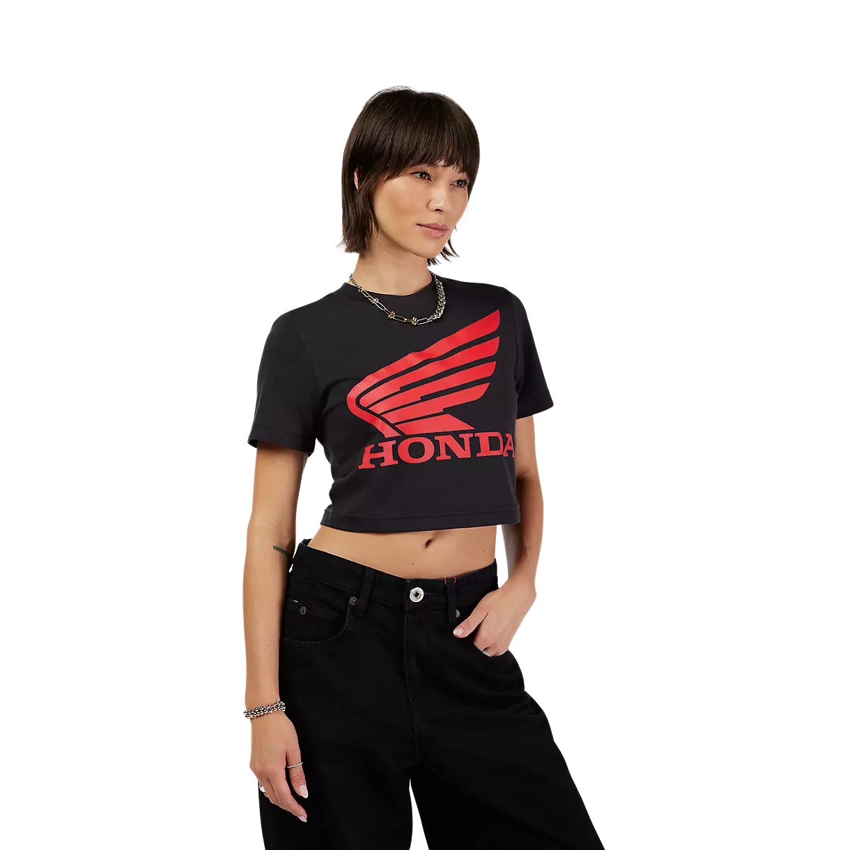 Fox Racing - Womens Fox X Honda Baby Tee-Black (33587-001)