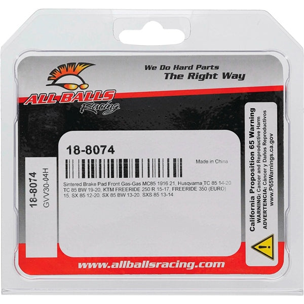 AllBallsRacing-18-8074 BRAKE PAD ALL BALLS 18-8074 714205025835