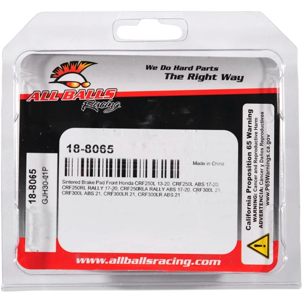 AllBallsRacing-18-8065 BRAKE PAD ALL BALLS 18-8065 714205025781