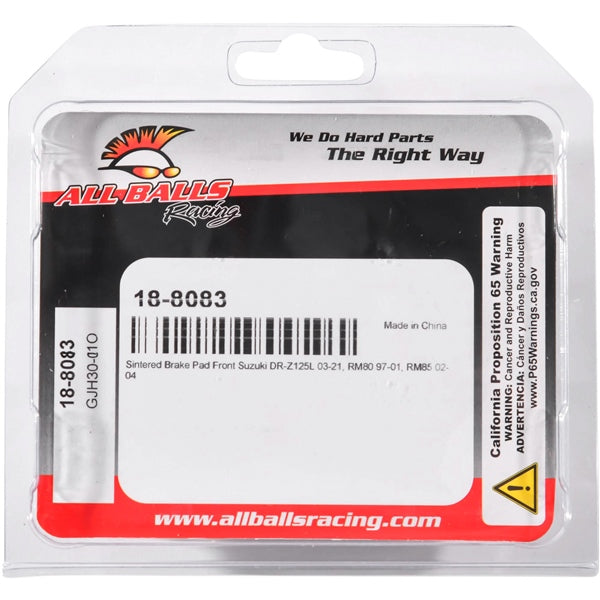 AllBallsRacing-18-8083 BRAKE PAD ALL BALLS 18-8083 714205025880