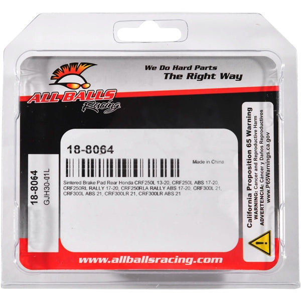 AllBallsRacing-18-8064 BRAKE PAD ALL BALLS 18-8064 714205025774