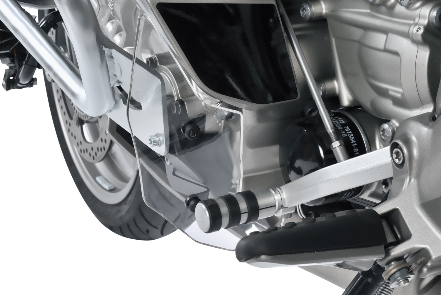 The clear foot protectors for K 1600 GT are manufactured from 6.5 mm thick acrylic plastic. The perfect protection for your BMW.