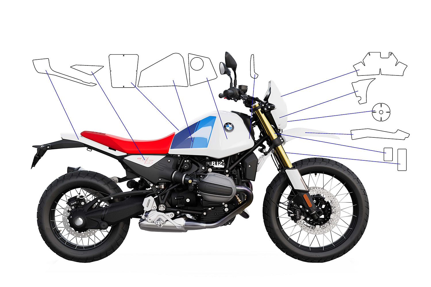 PremiumShield - Paint Protection Film Complete Set – for BMW R 12 G/S