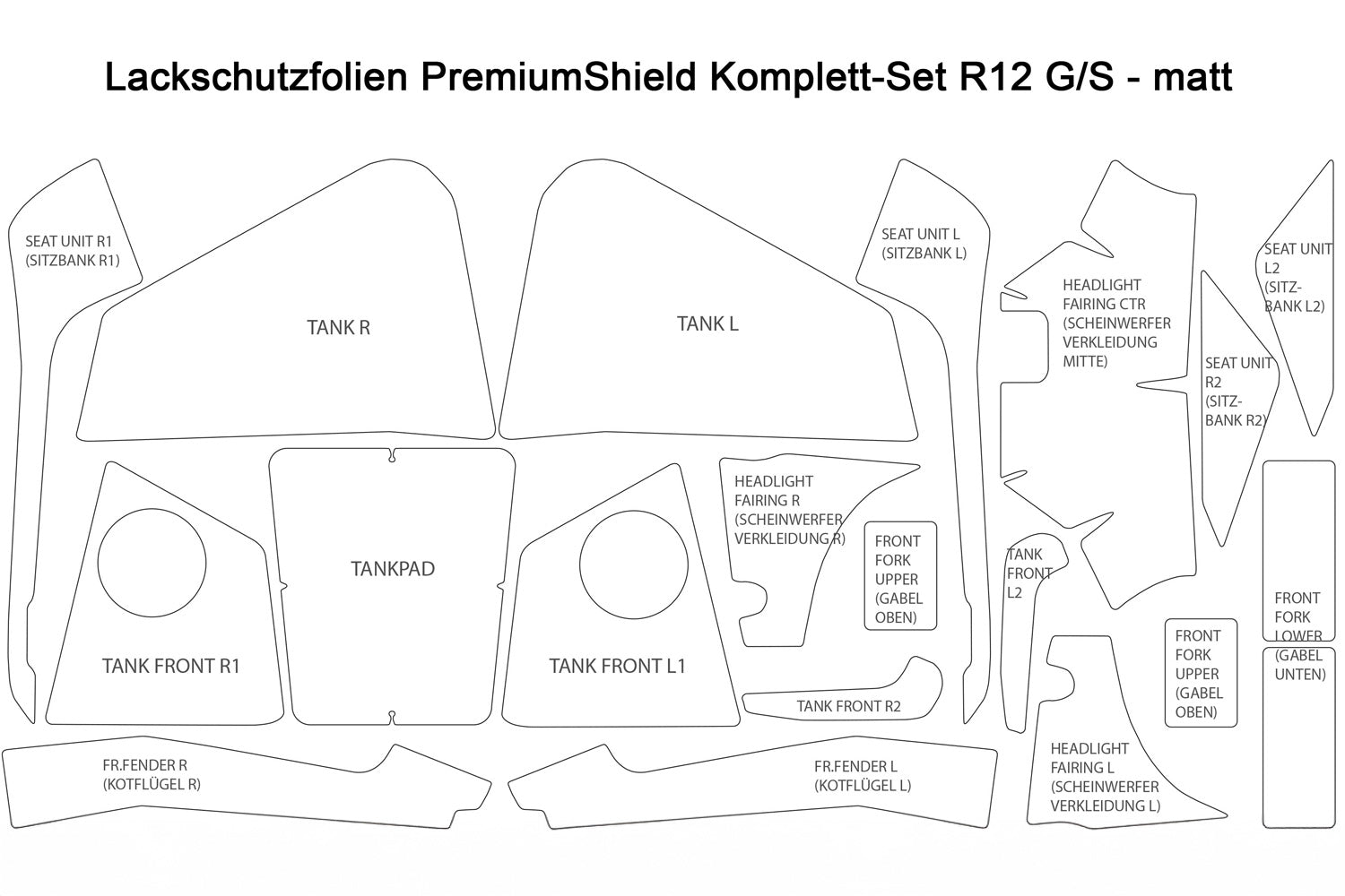 PremiumShield - Paint Protection Film for BMW R 12 G/S Complete Set