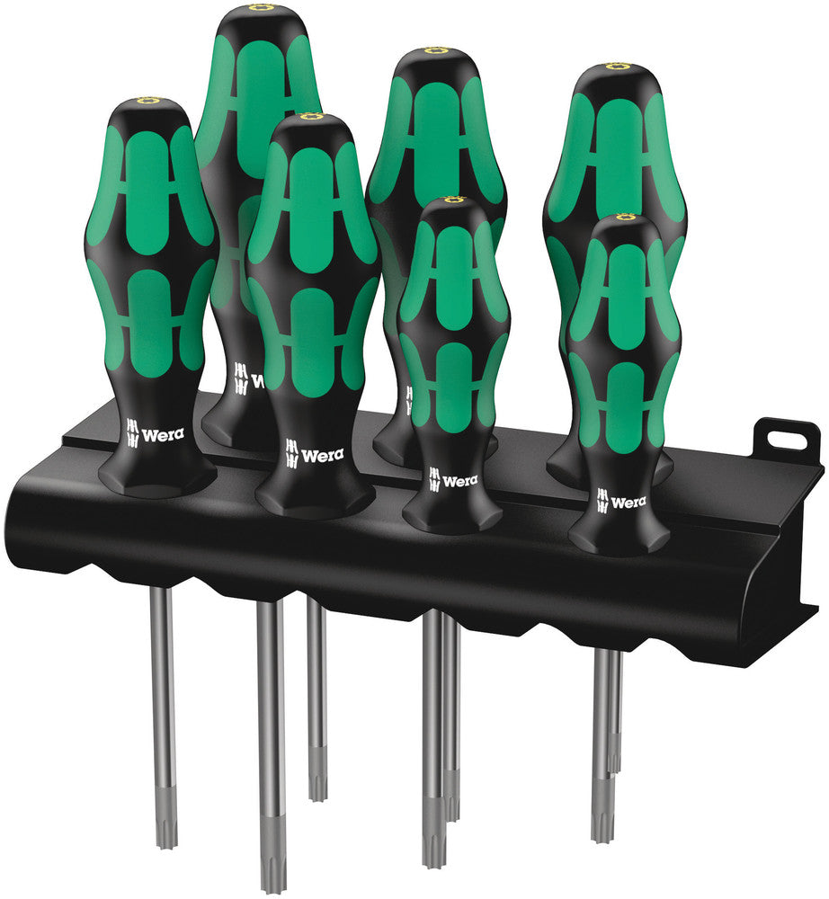 Wera Tools - 367/7 TORX® HF Kraftform Plus Screwdriver set with holding function and rack