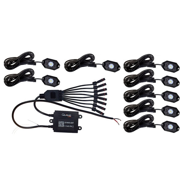 QuakeLed-ROCK LIGHT RGB/WH 8 PCS QUAKELED QTL1036
