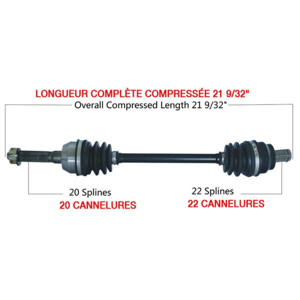 Kimpex - Complete Front Left/Front Right Axle for Polaris (POL-7053K)
