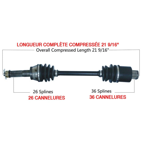 Kimpex - Complete Rear Left/Rear Right Axle for Polaris (POL-7054K)