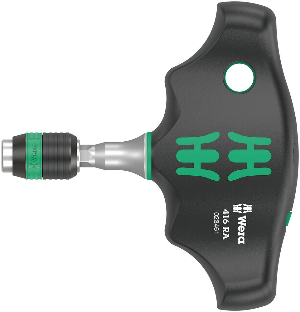 Wera Tools - 416 RA T-handle bitholding screwdriver with ratchet function and Rapidaptor quick-release chuck