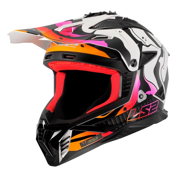 LS2-HELM GATE II WASH GLOSS WH/OG/PR 3XL LS2 708-1167 6942141719837