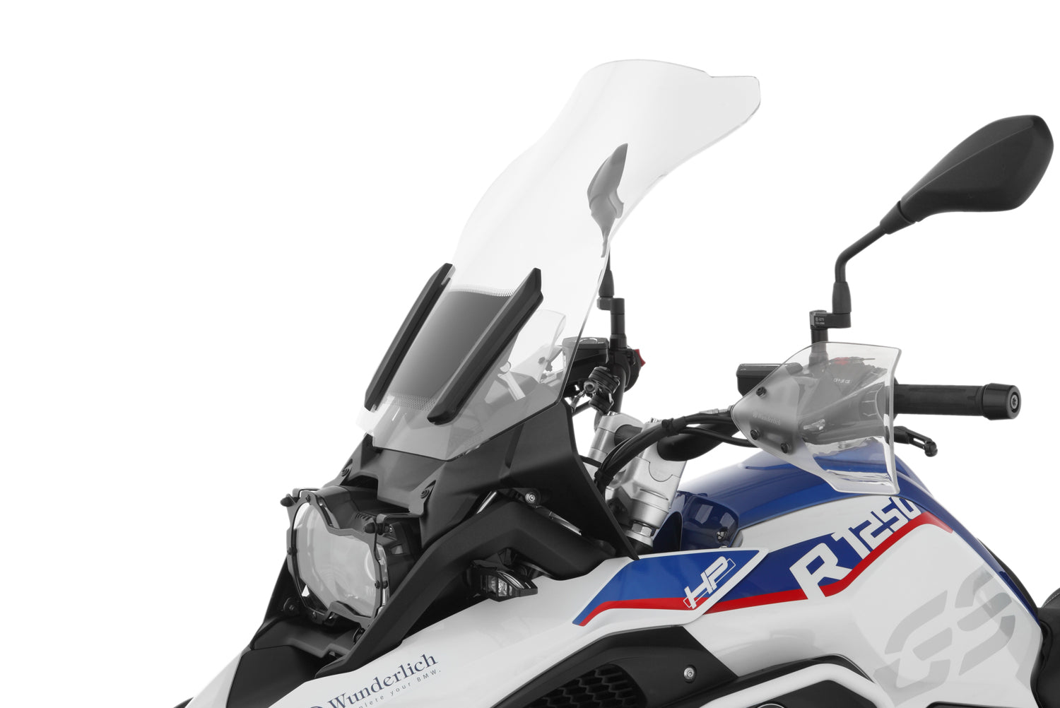 The Wunderlich windshield »MARATHON« with windshield reinforcement on both sides provides incomparable comfort when touring
