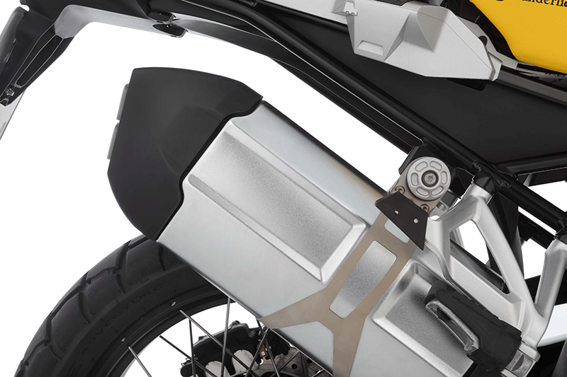 This protector protects the series standard silencer on your GS in the event of falling over or mishaps