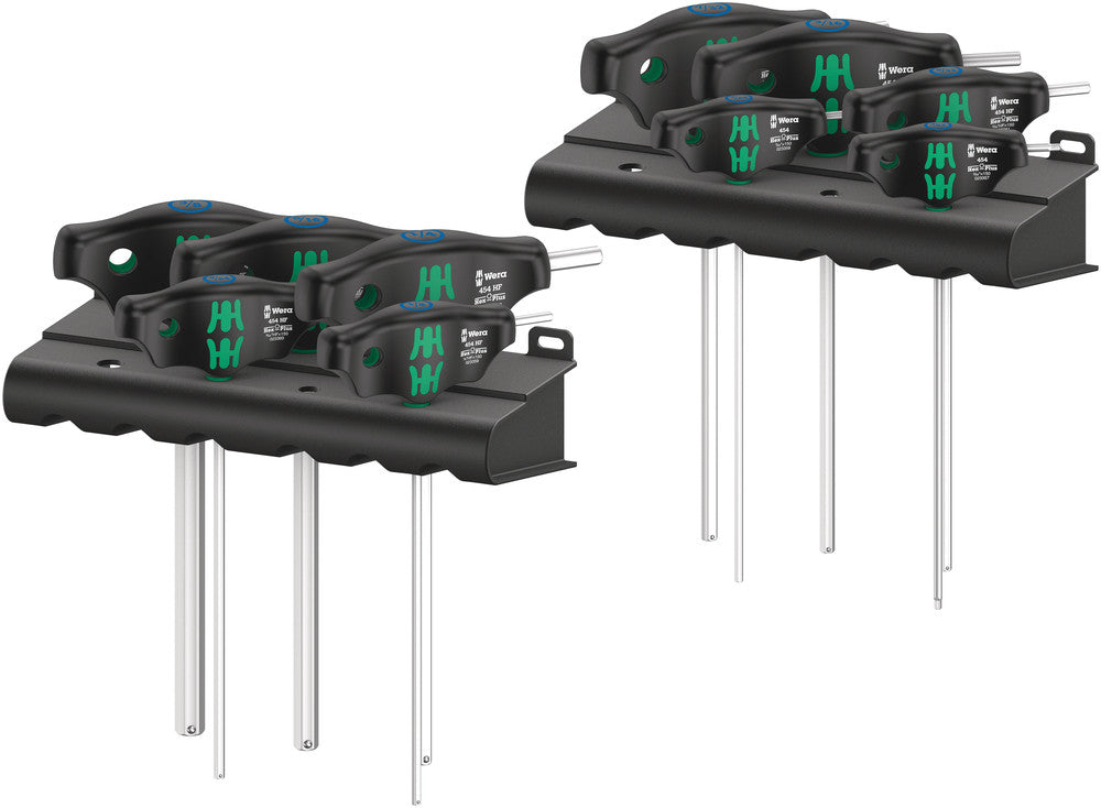 Wera Tools - 454/10 HF Set Imperial 1 screwdiver set T-handle screwdrivers Hex-Plus with holding function, Imperial