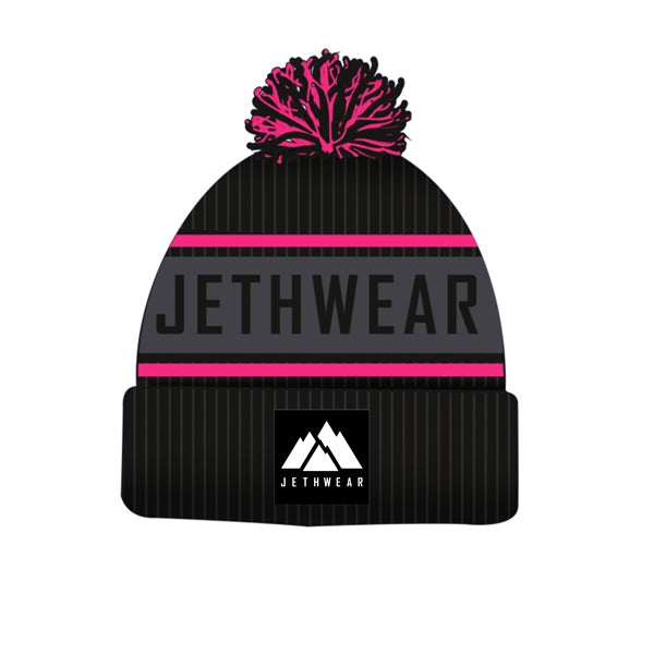 Jethwear-BEANIE POMPOM BK/PI J2545-340 7340107566584
