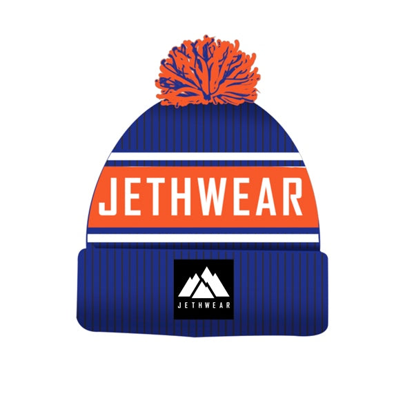 Jethwear-BEANIE POMPOM BL/OG J2545-058 7340107566607