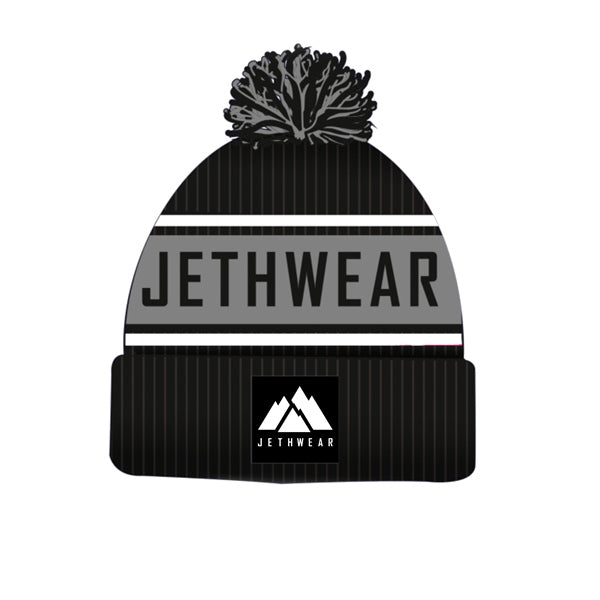 Jethwear-BEANIE POMPOM BK/GY J2545-001 7340107566614