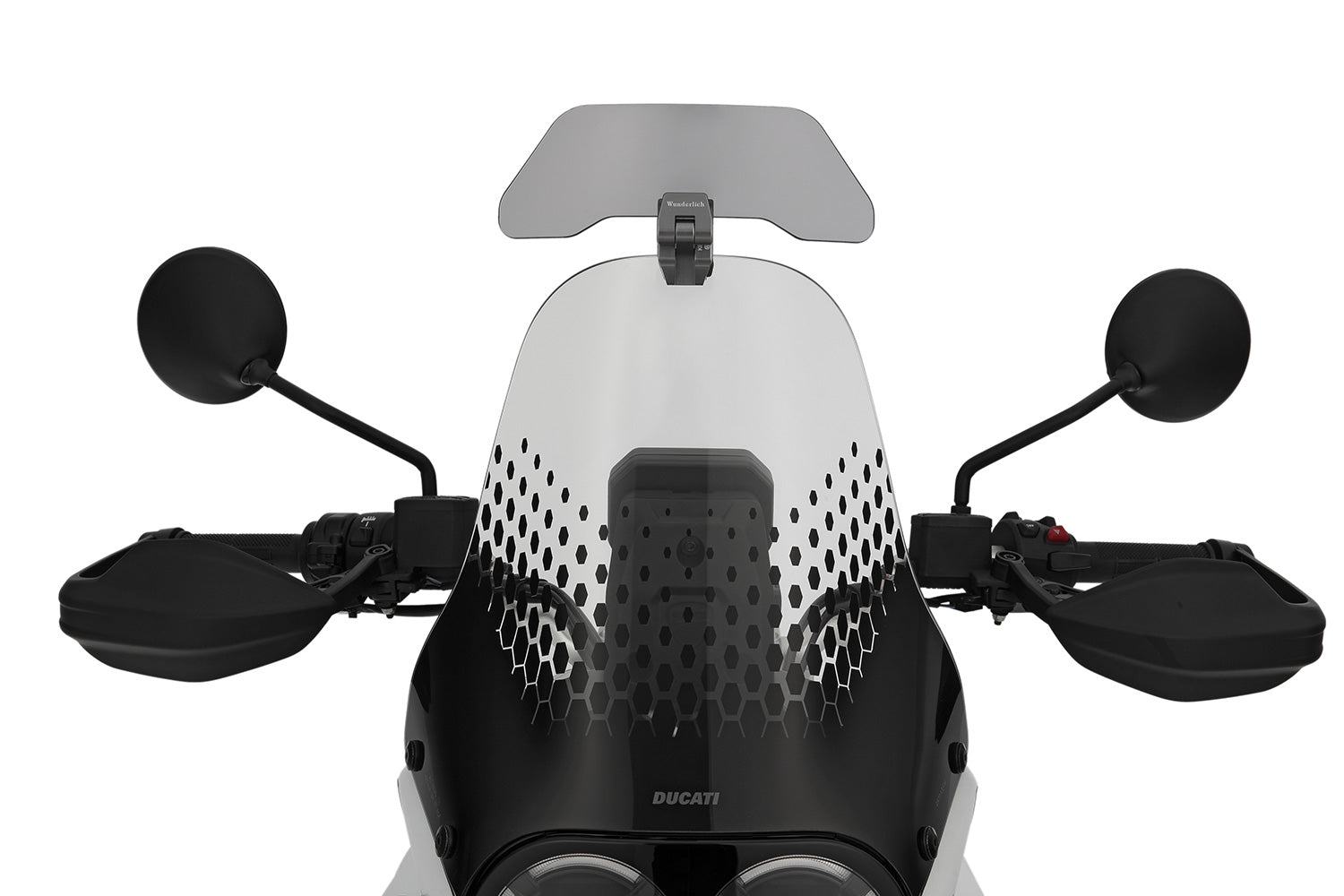 Wunderlich windshield extension Vario-ERGO 3D+ transparent, perfect wind protection thanks to the clever add-on spoiler