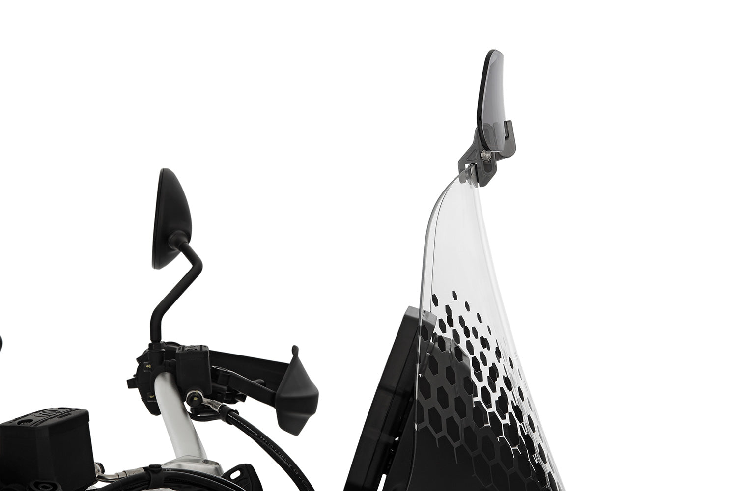 Wunderlich windshield extension Vario-ERGO 3D+ transparent, perfect wind protection thanks to the clever add-on spoiler