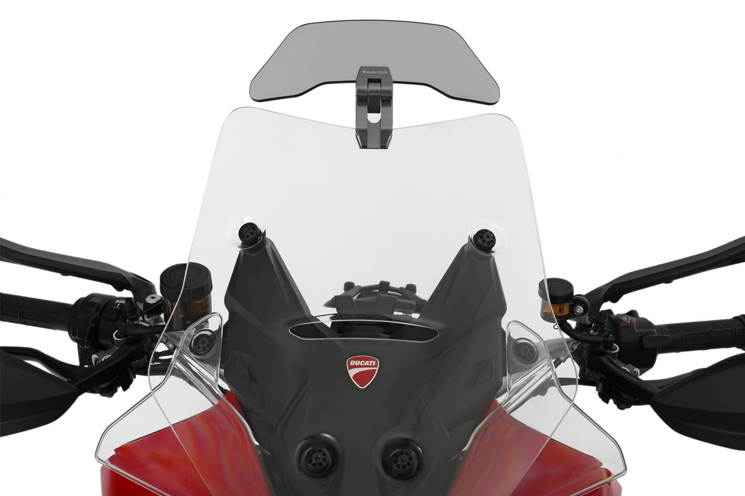 Wunderlich windshield extension Vario-ERGO 3D+ transparent, perfect wind protection thanks to the clever add-on spoiler