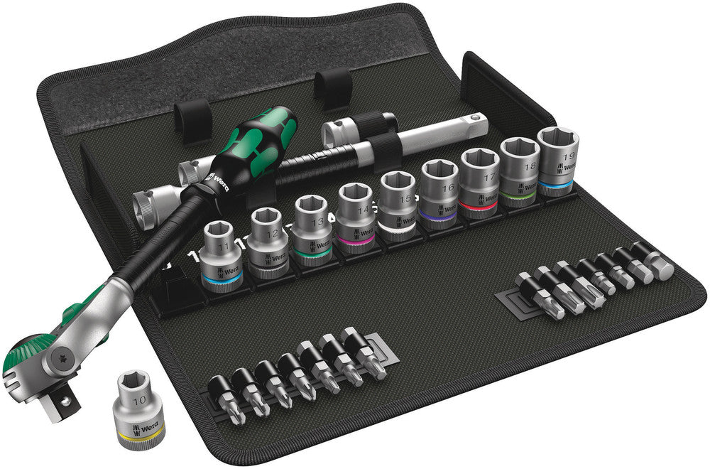 Wera Tools - 8100 SC 6 Zyklop Speed Ratchet Set, 1/2" drive, metric