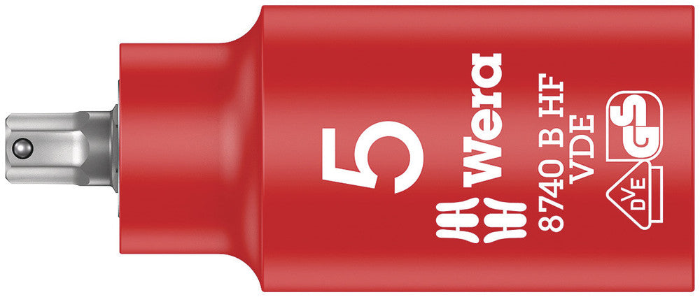Wera Tools - 8740 B VDE HF Zyklop Hex bit socket, insulated, with holding function, 3/8" drive