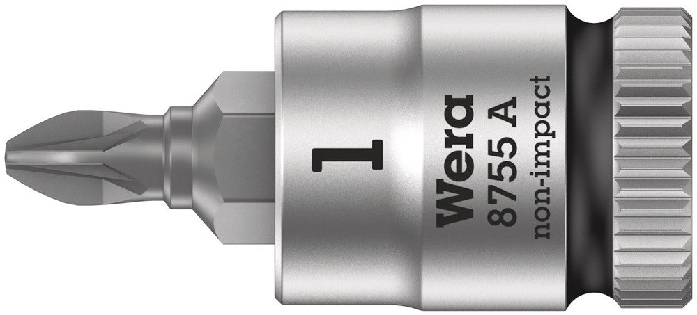 Wera Tools - 8755 A Pozidriv Zyklop bit socket, 1/4" drive