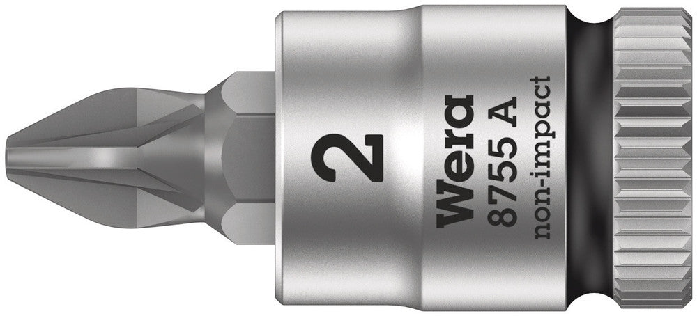 Wera Tools - 8755 A Pozidriv Zyklop bit socket, 1/4" drive