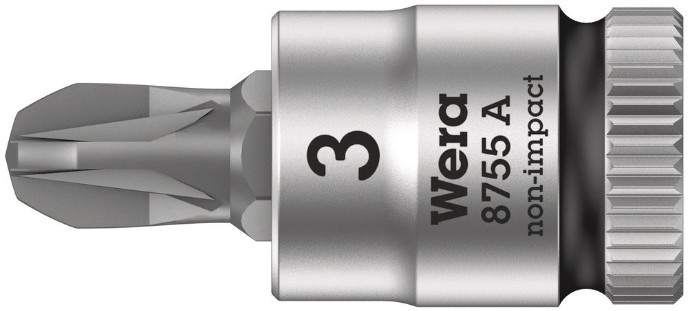 Wera Tools - 8755 A Pozidriv Zyklop bit socket, 1/4" drive